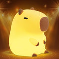 Capybara - Luz nocturna para niños, lámpara de noche de silicona animal recargable por USB, control táctil con regulador y temporizador, bonita decoración de noche para el hogar, portátil, regalo de cumpleaños Kawaii para niñas y niños