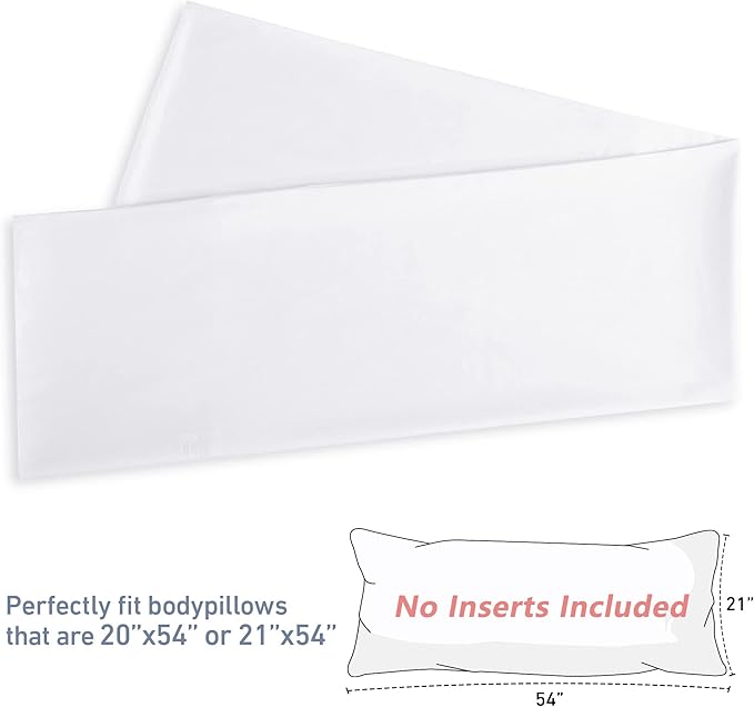 Leeden - Funda de almohada de algodón para el cuerpo de 800 hilos, ultrasuave y transpirable para adultos, cierre de sobre, 21 x 54 pulgadas de largo