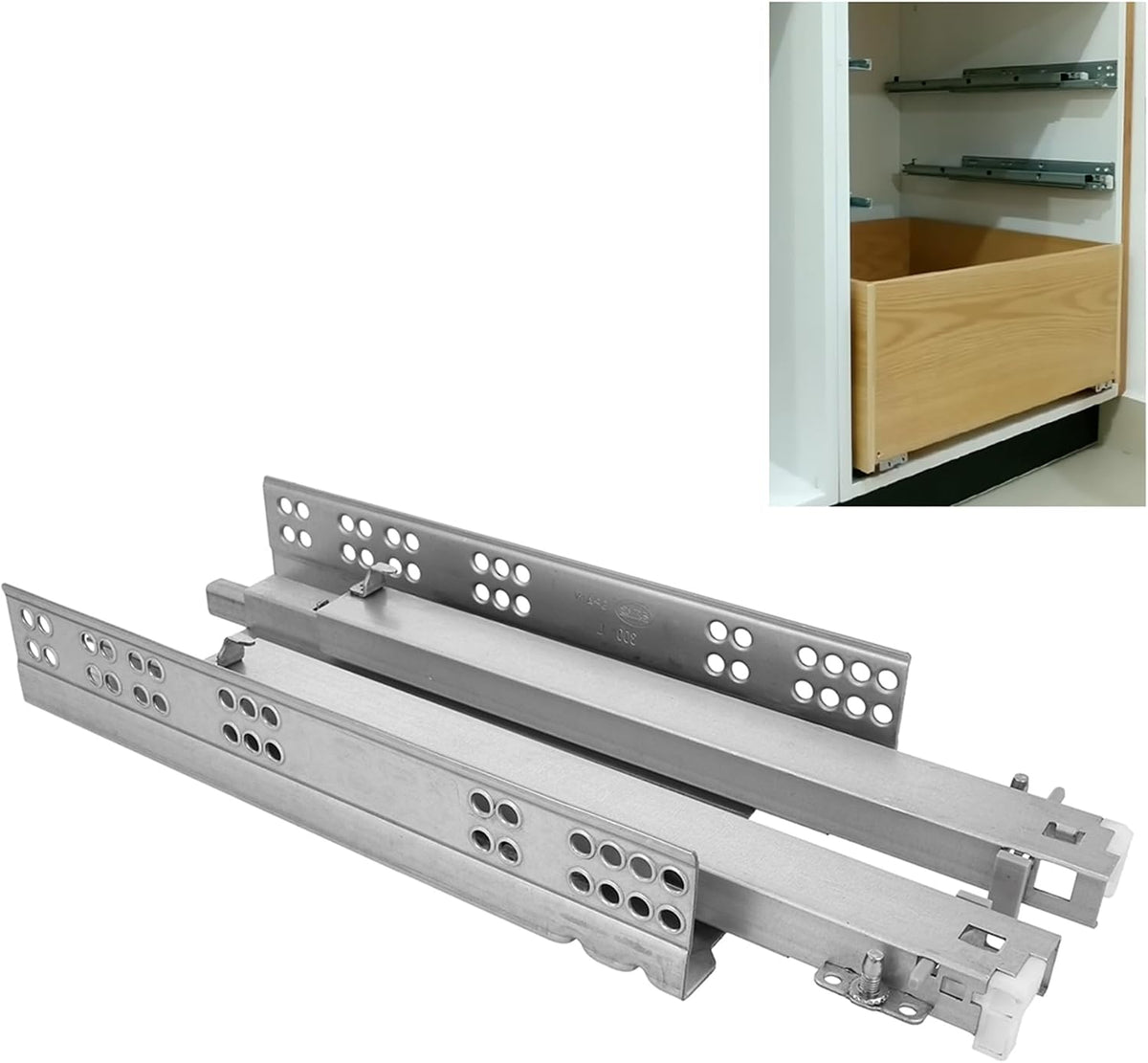 Amig - Juego de 2 guías Correderas Mod.40 de Acero Zincado para Cajones de Muebles 305MM-L