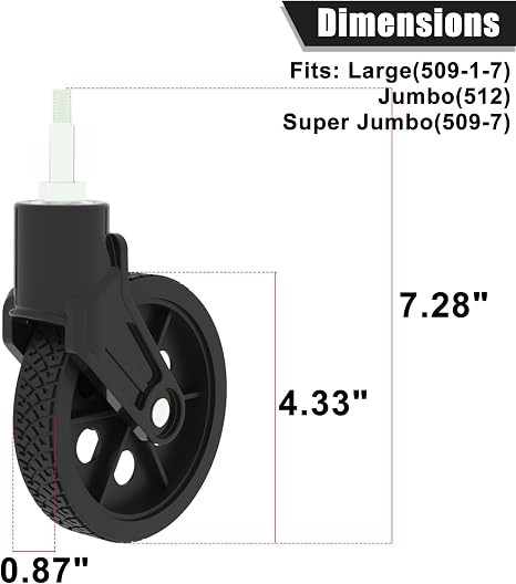 Ruedas Delanteras de Repuesto para Carrito de Compras — Shopping Cart Front Wheels