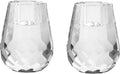 Kitcom - Candelabros cónicos de cristal con diseño de panal, tallados a mano, para bodas, banquetes, cenas (2,4 x 3,2 pulgadas), transparentes, paquete de 2, con caja de regalo. 