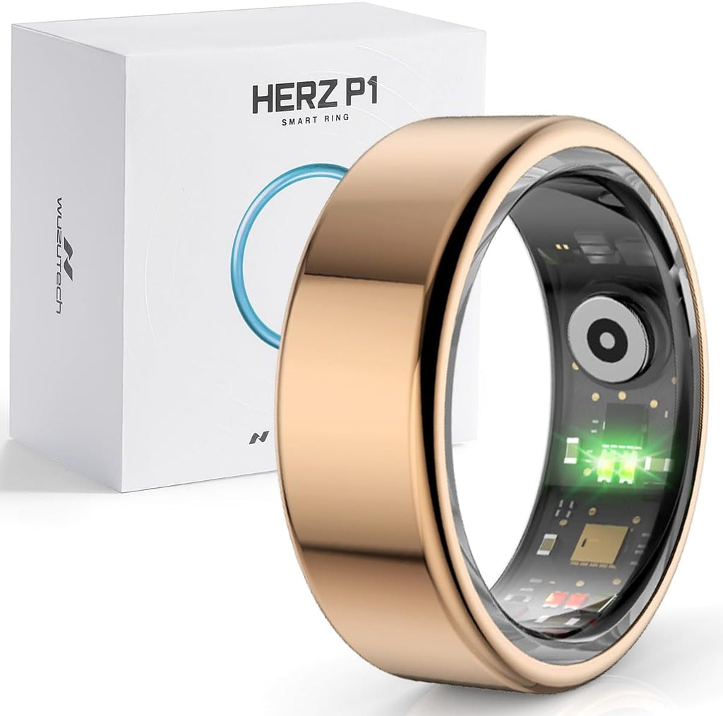 Anillo inteligente Herz P1 para mujeres y hombres (talla 12): monitoriza la salud las 24 horas, registra más de 20 datos biométricos, tiene una batería de 6 días de duración, es resistente al agua y está fabricado en acero inoxidable
