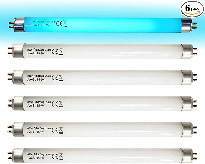 Celiwace Paquete de 6 bombillas de repuesto UVA-BL T5 6W 32050 F6T5/BL Tubo de luz fluorescente de 6 vatios para DynaTrap DT2000XL, DT2000XLP y DT3012,