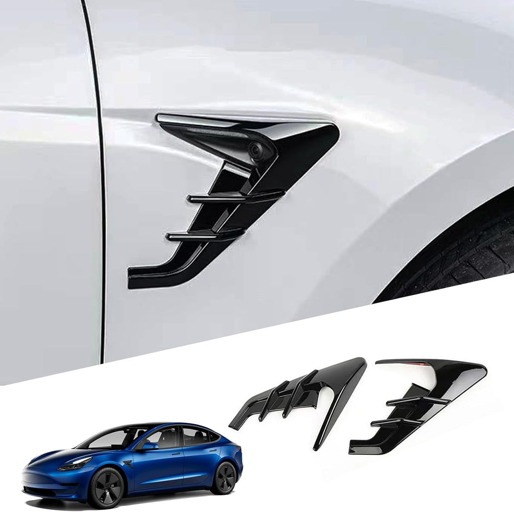 Cubierta Protectora YHCDSEA para Camara Lateral del Tesla Model 3 Highland HW4.0 | 2024 2025 2026 | Accesorio Decorativo | Negro Brillante