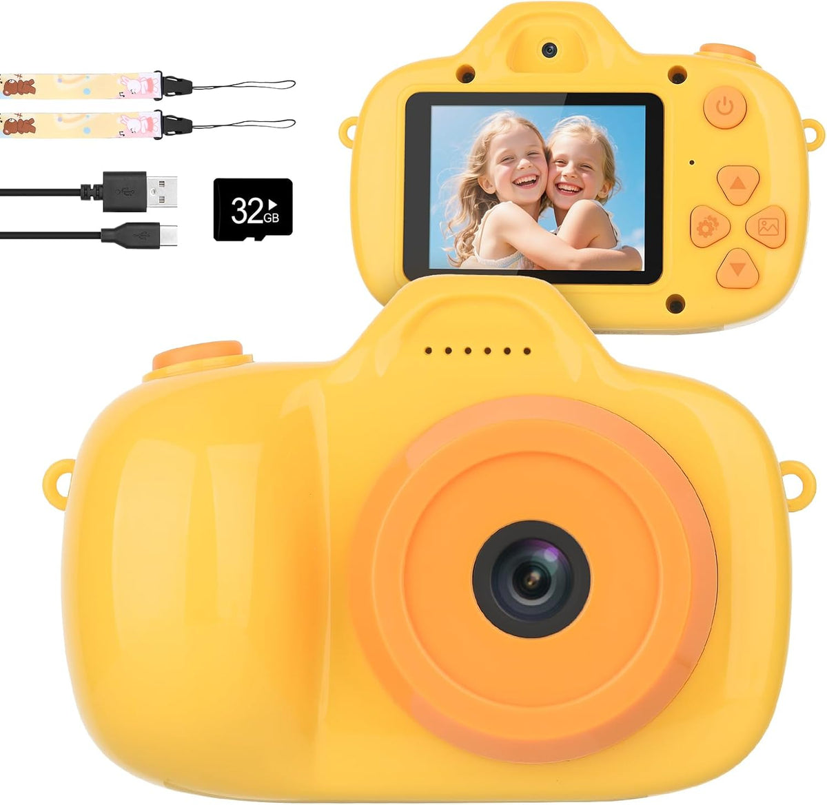 Cámara Mafiti para niños, mini cámara digital HD de 26 MP para selfies, cámara para niños pequeños con video 1080p, juguete para exteriores para vacaciones, regalo de cumpleaños y Navidad para niños y niñas de 3 a 8 años (naranja).