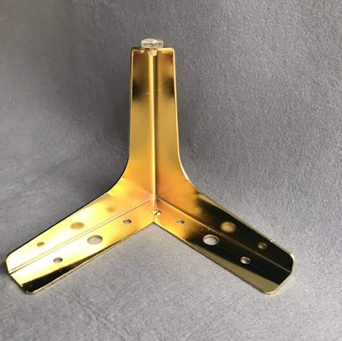 Patas de metal para sofá, patas de repuesto para muebles, patas de sofá doradas resistentes triangulares, juego de 4 (6 pulgadas)