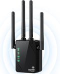 Extensor de señal WiFi para el hogar, extensor de internet de doble banda de 1200 Mbps, amplificador WiFi con cobertura de hasta 12888 pies cuadrados y 105 dispositivos, repetidor WiFi con puerto Ethernet, fácil configuración.