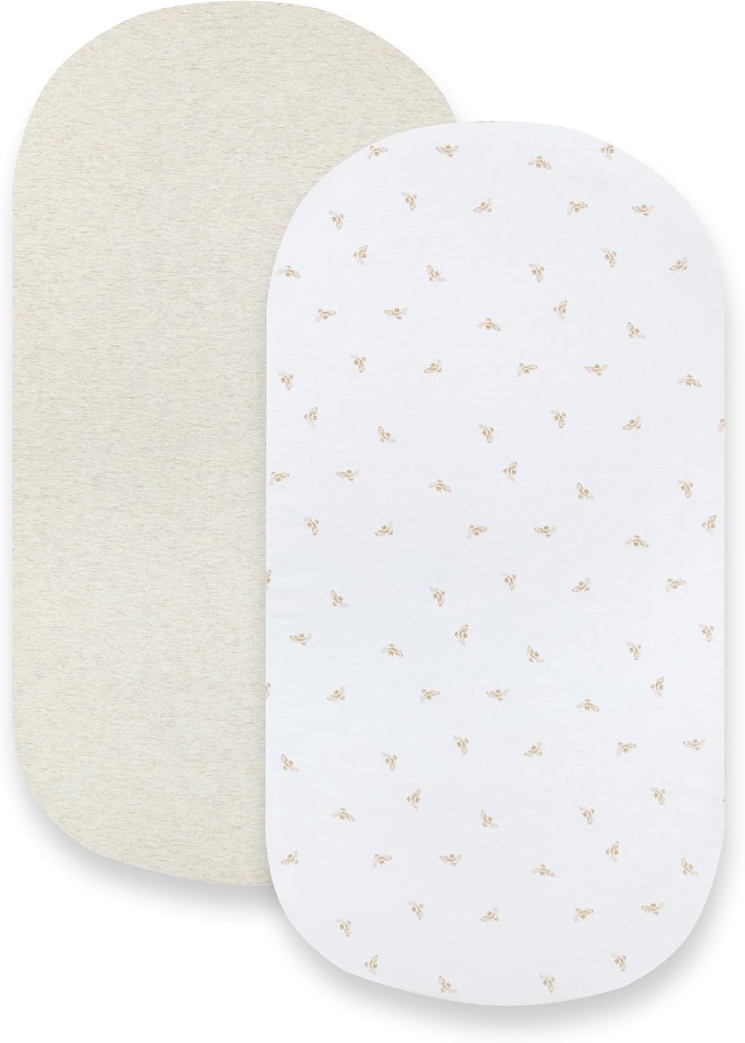 Sábana Cuna BEESNUG 100% Algodón Orgánico, Funda Ajustada Suave para Recién Nacido, Esencial para Todas las Cunas Estándar Óvales o Rectangulares - 38 x 84 cm