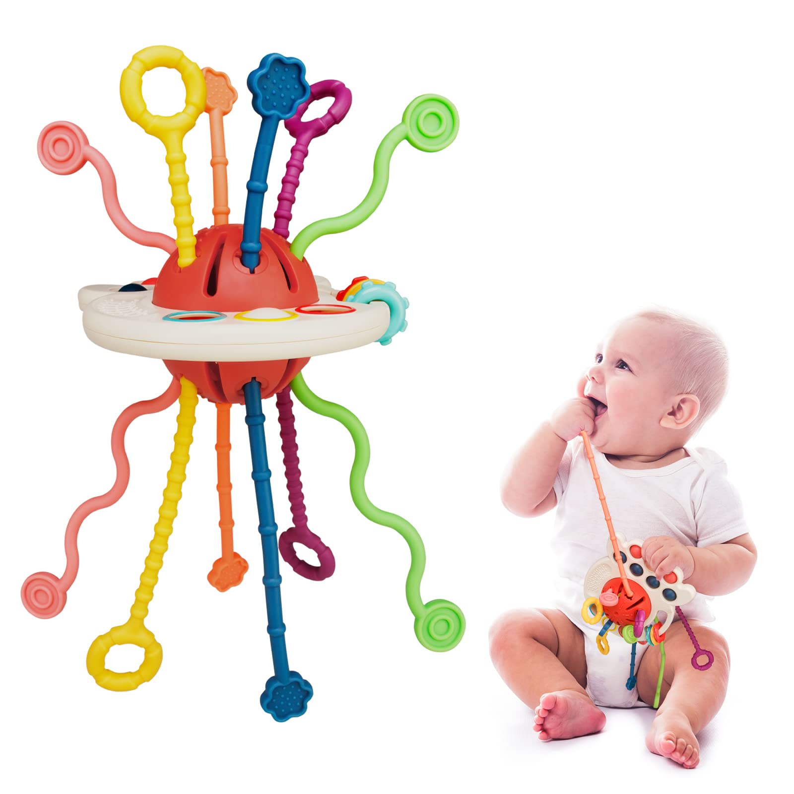 Juguete de Jalar para Bebés | Baby Pull String Toy Estimulación Sensorial y Motricidad