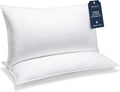Juego de 2 almohadas tamaño king de la colección Beckham Hotel: almohada de plumón alternativo para quienes duermen boca arriba, boca abajo o de lado. 