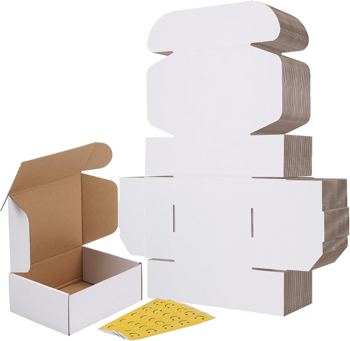 RLAVBL Cajas de Envio 8x6x3 Pulgadas Set de 25 | Cajas de Carton Corrugado Blancas Pequenas | Cajas para Empaque y Pequenos Negocios