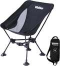 ARTICULO VIENE COMO SE MUESTRA EN LA SEGUNDA IMAGEGEN )  CONTIENE 6 PIEZAS Wildhiker Silla Ultraligera para Camping y Backpacking | Compacta con Bolsa, 2.8 lbs con Patas Anchas Antihundimiento para Playa y Senderismo (Negro)