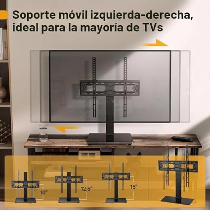 INCOMPLETO-WKWKER Soporte de TV universal para TV LED LCD de 27 a 65 pulgadas, soporte de televisión giratorio con altura de 30 grados, soporte de TV ajustable con base de TV con base de vidrio templado