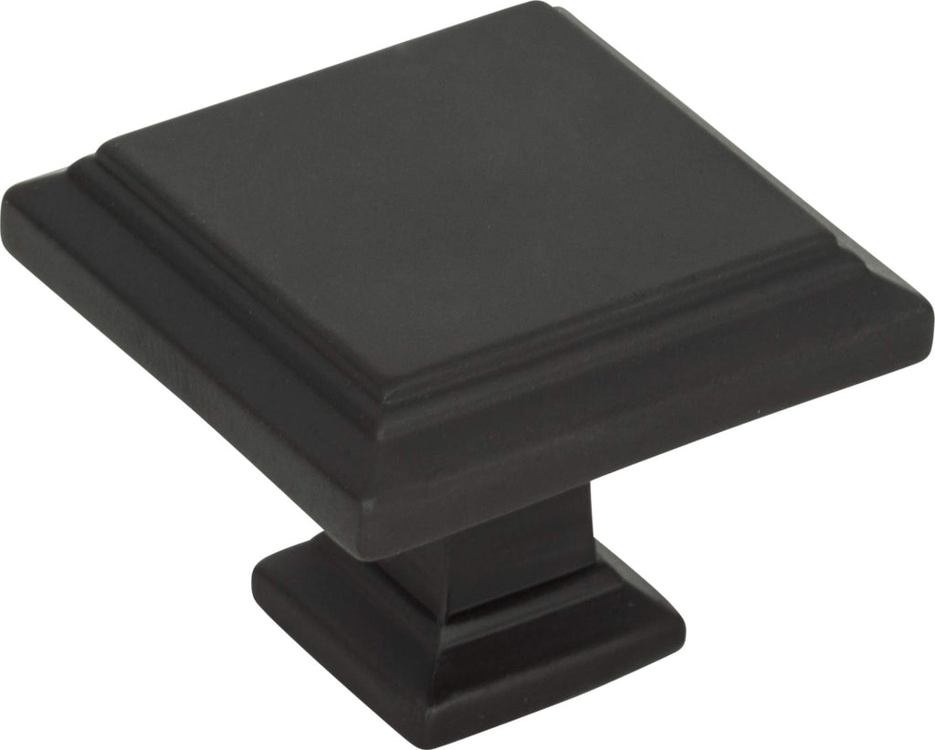 Ravinte Paquete de 10 perillas cuadradas de 1-3/16 pulgadas para gabinetes de cocina, color negro mate, tiradores sólidos para cajones