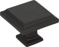 Ravinte Paquete de 10 perillas cuadradas de 1-3/16 pulgadas para gabinetes de cocina, color negro mate, tiradores sólidos para cajones