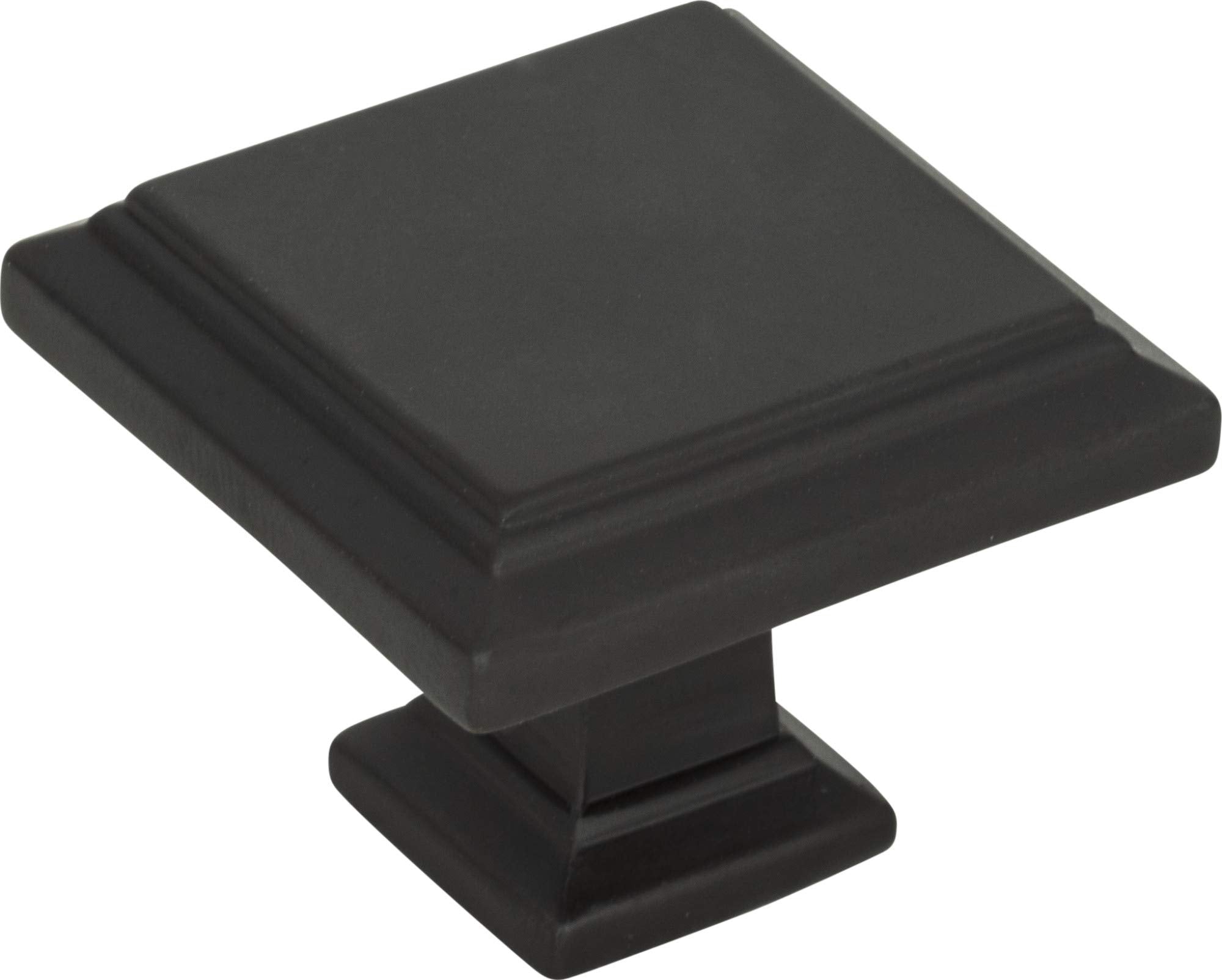Ravinte Paquete de 10 perillas cuadradas de 1-3/16 pulgadas para gabinetes de cocina, color negro mate, tiradores sólidos para cajones