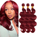 Paquetes de cabello humano color borgoña CnumGunm 99j Paquete de 12 14 16 pulgadas Cabello virgen brasileño sin procesar de grado 8A 3 paquetes