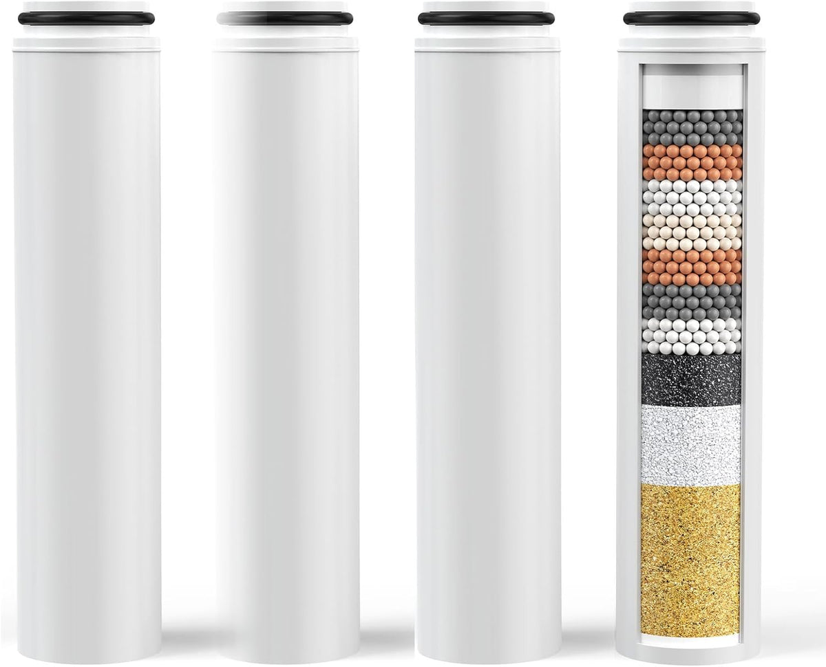 Filtros de Repuesto para Ducha de Mano Cobbe – Pack de 4, Elimina Cloro y Reduce Piel Seca