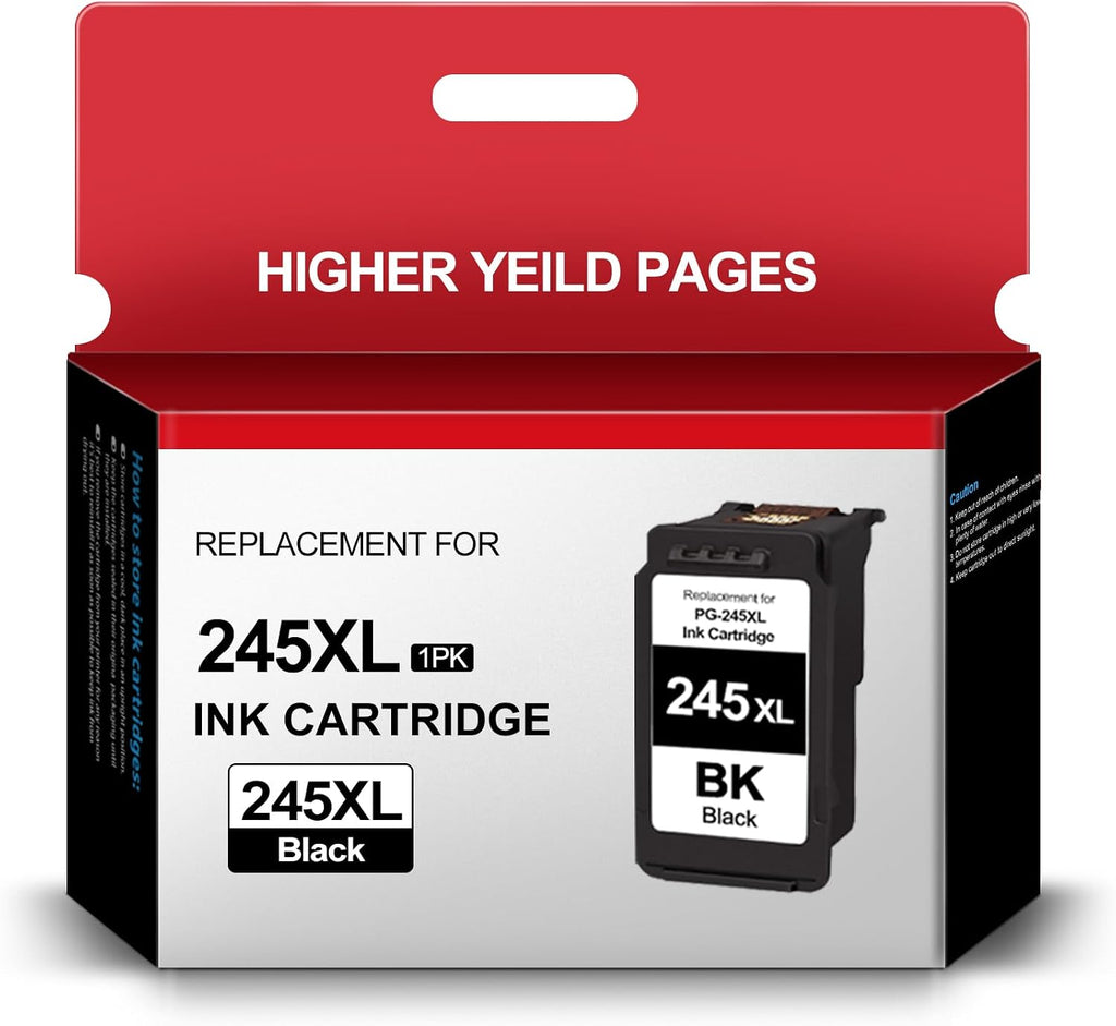 Cartucho de tinta negra PG-245XL de repuesto para Canon 245 245XL pg245 pg-245 para impresoras PIXMA MG2420 MG2522 MG2525 MG2920 MG2922 MG2924 MG3020 MG3022 MG3029 TS202 TS302 TS3120 TS3320 TR4520 (1 negro)