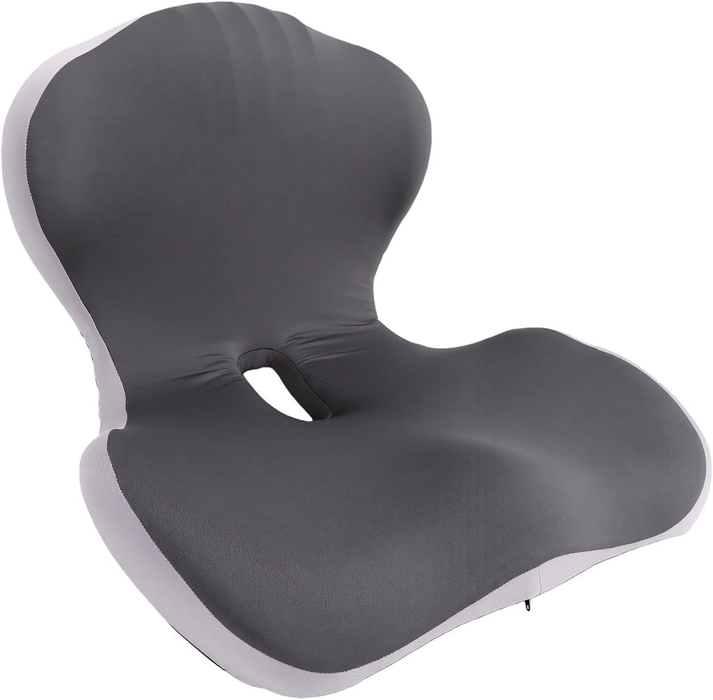 Cojín de respaldo y asiento en forma de L de espuma viscoelástica Fafeicy con base antideslizante.