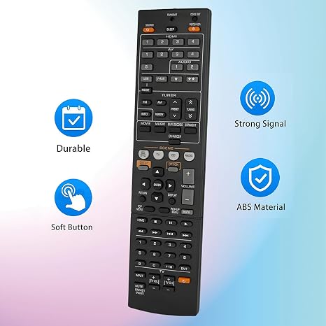 Control Remoto de Repuesto para Receptor AV Yamaha RX-V765, RX-V665, HTR-3067, HTR-5064, YHT-4910U, RX-V377, YHT-595BL