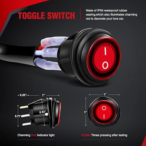 Nilight Kit de arnés de cableado de 14 AWG – 1 cable resistente interruptor de encendido y apagado de 12 V de alimentación de 40 amperios fusible de hoja para barra de luz LED todoterreno, color