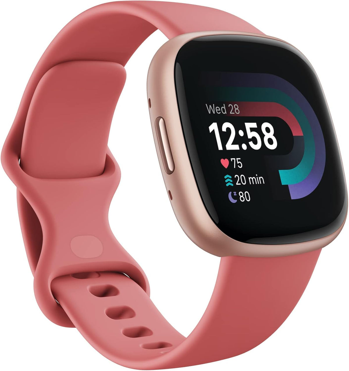 Reloj inteligente Fitbit Versa 4 con función de preparación diaria - Incluye suscripción premium de Google Health por 3 meses - GPS, monitorización continua de la frecuencia cardíaca, más de 40 modos de ejercicio - Color: Rosa arena/Rosa cobre