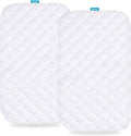 Funda impermeable para colchón de moisés, compatible con Jimglo 3 en 1, Nordmiex, BabyBond, INFANS, HARPPA e Ihoming Bedside Bassinet, paquete de 2, superficie ultrasuave, transpirable y de fácil cuidado.