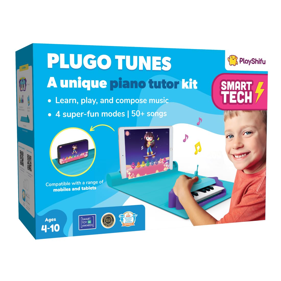 Plugo Tunes de PlayShifu | Kit de Piano Interactivo con App para Ninos de 4 a 10 Anos | Juguete Musical Educativo | Compatible con Tablets y Moviles