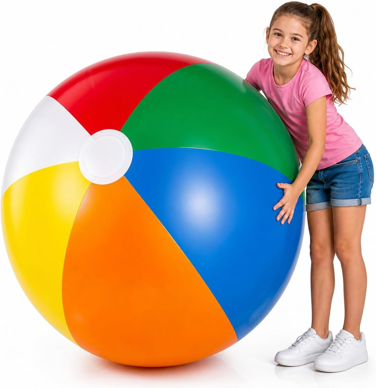 Balón de Playa Gigante de 61 cm - (Paquete de 3) Balones Inflables Grandes para Piscina y Playa, Juguetes para Niños, Decoración de Fiestas de Piscina Cumpleaños Tematizados Eventos de Playa