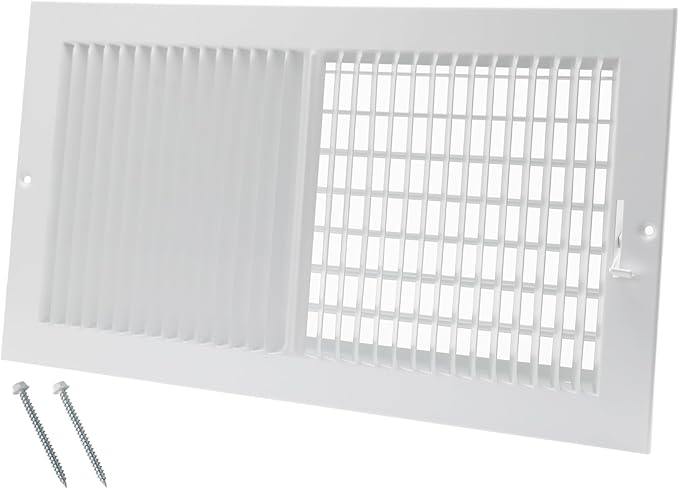 Cubiertas de ventilación de aire de 16 x 8 pulgadas [apertura de conducto] para pared o techo - Ventilación de acero de 2 vías de alto flujo de aire - Registro ajustable de pared/techo, 17-3/4 pulgadas x 9-3/4 pulgadas [Dimensiones generales]