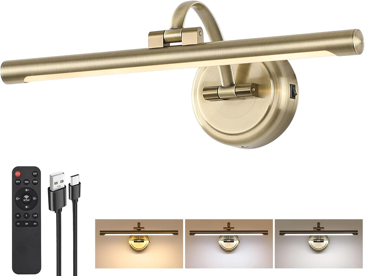 Tassuowell Luz de imagen para pared, luz artística a pilas, luz de marco de fotos