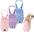 Pañales Avont para perritas Frenchie (paquete de 3), lavables y reutilizables, ideales para el ciclo menstrual. Mono de cuerpo completo con tirantes ajustables - Rosa/Morado/Azul XL
