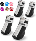 QUMY - Botas para perros pequeños y cachorros, impermeables, para la nieve del invierno, con franja reflectante, suaves y cómodas, con suela de goma antideslizante, color negro, 4 unidades Visita la tienda de QUMY