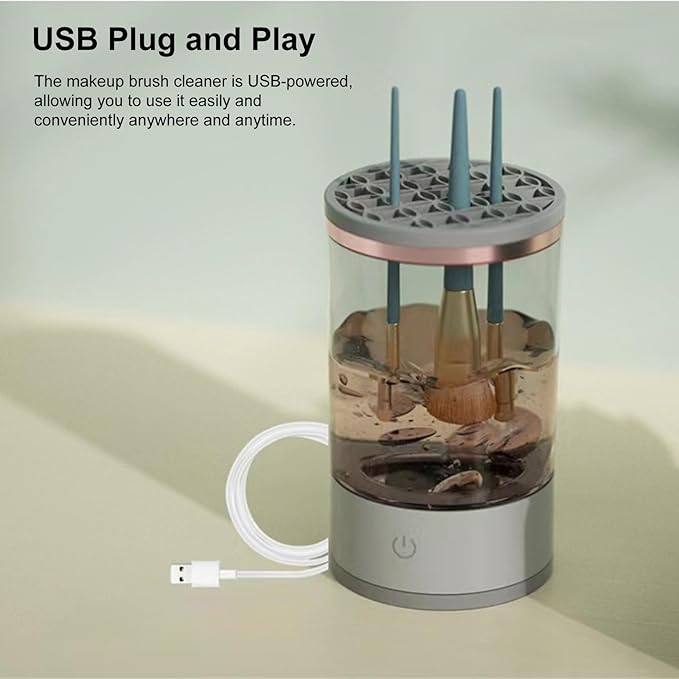 Limpiador Automático de Pinceles de Maquillaje Eléctrico | 7000 RPM | USB
