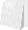 Azulejos Adhesivos Art3d 11.4x9" Vinilo Blanco — Pack 10, Peel and Stick, Para Cocina y Decoración de Paredes