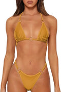 MIKETAI Bikinis Sexys para Mujeres de 2 Piezas Trajes de Baño con Tirantes Espagueti Color Sólido Ropa de Baño Traje de Baño Triangular