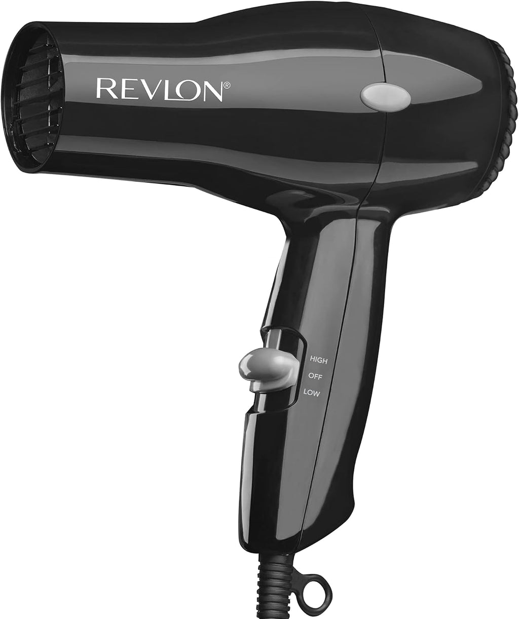 Secador de pelo compacto Revlon | 1875 W, diseño ligero, perfecto para viajar (negro)