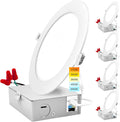 Luces Empotrables LED Ultrafinas Cloudy Bay 8" – Con Caja de Conexión, Luz Blanca | Pack de 4 Unidades