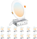 Luces Empotradas LED DLLT 12 Piezas 15.24 cm 5CCT Ultra-Delgadas, 1200LM, 12W Equivalente 110W, Regulables, ETL FCC