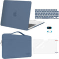MOSISO Compatible with MacBook Air 13 inch Case 2026 2025 2024 2023 2022 M4 A3240 M3 A3113 M2 A2681, Hard Shell&Sleeve Bag&Keyboard Skin&Webcam Cover&Screen Film for MacBook Air 13.6, Steel Blue