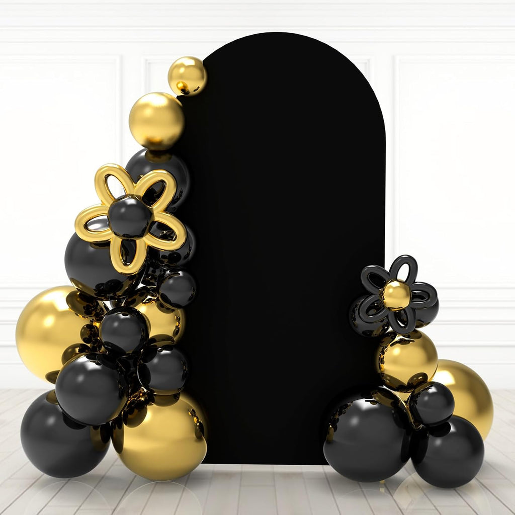 Babenest Arco de Boda 2m Negro | Cubierta Elastica para Arco Redondo Chiara Fondo Fotografico Ceremonia Baby Shower
