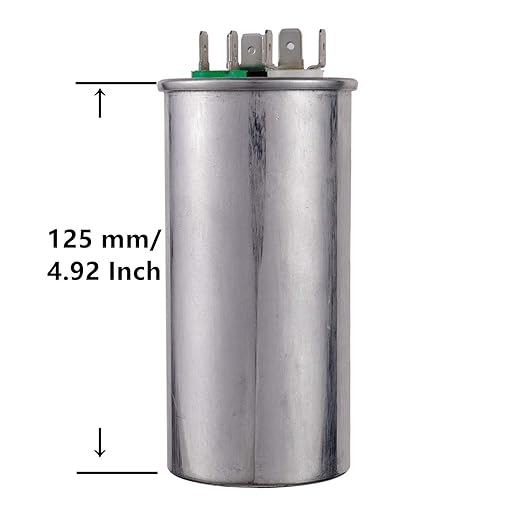 BOJACK 70+7.5 uF 70/7.5 MFD ±6% 370/440 V CA CBB65 Condensador circular de arranque dual de funcionamiento para funcionamiento de motor CA o arranque de ventilador o condensador de enfriamiento