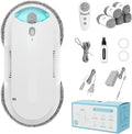 Robot de limpieza de ventanas - Succión de doble hélice 4800-6400Pa, rociador ultrasónico dual, tanque de 2.9 fl oz, detección de bordes, anticaídas, 3 modos de limpieza para vidrio sin rayas