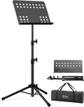 Vekkia Sheet Music Stand-Metal Professional Portable Perforated Music Stand with Carrying Bag,Folding Adjustable Music Holder,Super Sturdy suitable for Instrumental Performance & Band & Travel
