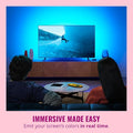 WiZ Connected HDMI Sync Box con Retroiluminación LED para TV – Sincroniza con Películas, Juegos y Música, HDMI 2.0 4K 60Hz, Tira RGBIC para TVs de 55-65"