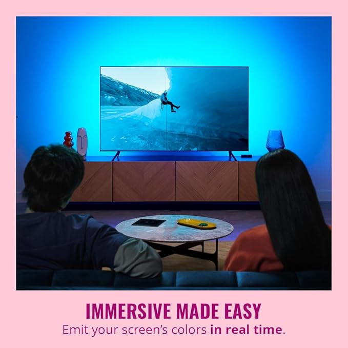 WiZ Connected HDMI Sync Box con Retroiluminación LED para TV – Sincroniza con Películas, Juegos y Música, HDMI 2.0 4K 60Hz, Tira RGBIC para TVs de 55-65"