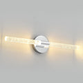 Kalisfort Chrome Wall Sconce, 26'' Crystal Bathroom Light, LED Vanity Light, Dimmable, Over Mirror with Crystal Bubble Glass (3 Color Temperature)