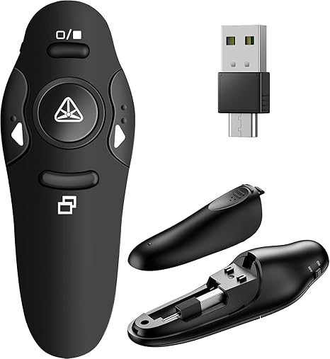 Clicker Inalámbrico para Presentaciones RF 2.4GHz – Compatible con PowerPoint, Keynote y Google Slides