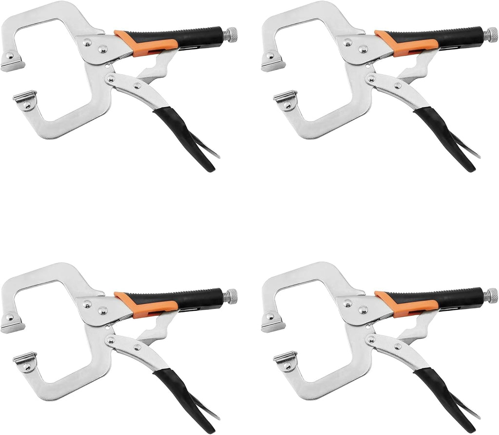 Pinzas de Presion Tipo C 6 Pulgadas | Resistentes con Almohadillas Giratorias | para Carpinteria, Metalurgia y Reparacion Automotriz | Pack de 4